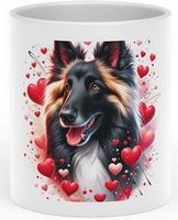 Belgian Tervuren Heart-Shaped Handle Mug