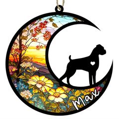 Personalized Boxer Dog Memorial Suncatcher