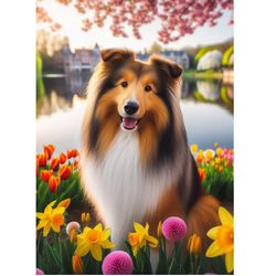 Collie Garden Flag