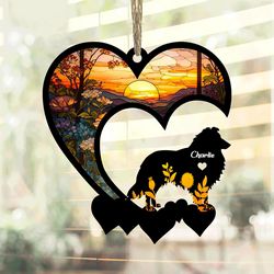 Personalized Shetland Sheepdog Suncatcher