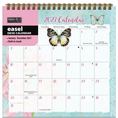 Butterflies 2027 Easel Desk Calendar by Jane Shasky
