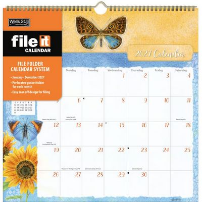 Butterflies 2027 File It Wall Calendar by Jane Shasky