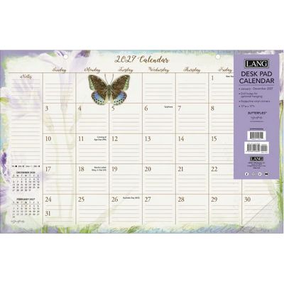 Butterflies 2027 Desk Pad Calendar