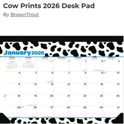 Cow Prints 2026 Desk Pad