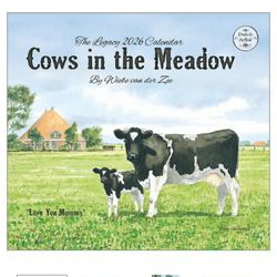 Cows in the Meadow by Wiebe Van Der Zee 2026 Wall Calendar
