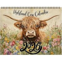 Highland Cows 2026 Wall Calendar