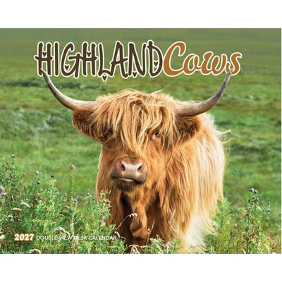 Highland Cows 2027 Easel Desk Calendar