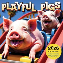 2026 Playful Pigs Wall Calendar