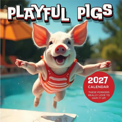 Playful Pigs 2027 Wall Calendar