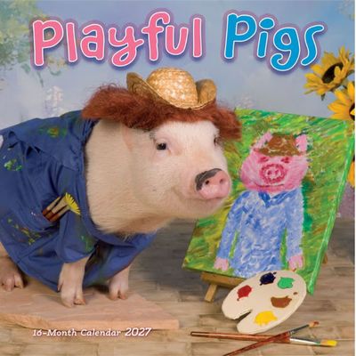Playful Pigs 2027 Mini Wall Calendar
