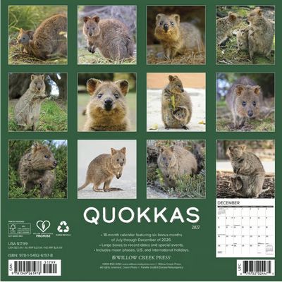 Quokkas 2027 Wall Calendar