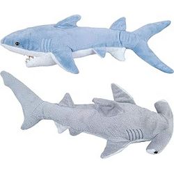 14 inch Mako & 13 inch Hammerhead Plush Shark
