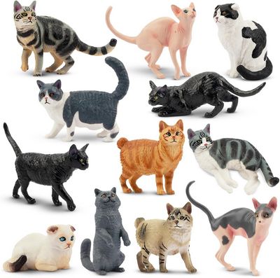 12PCS Cat Figurines