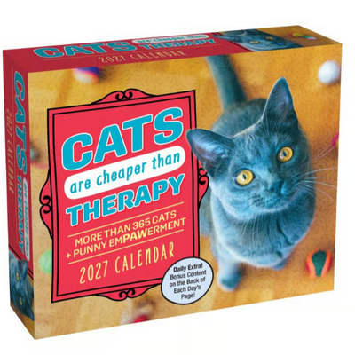 Cats Are Cheaper Than Therapy 2027 Desk Calendar