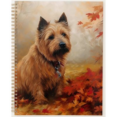Australian Terrier in Autumn Leaves Fall Inspire Planner