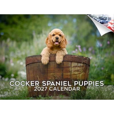 Cocker Spaniel Puppies 2027 Monthly Wall Calendar