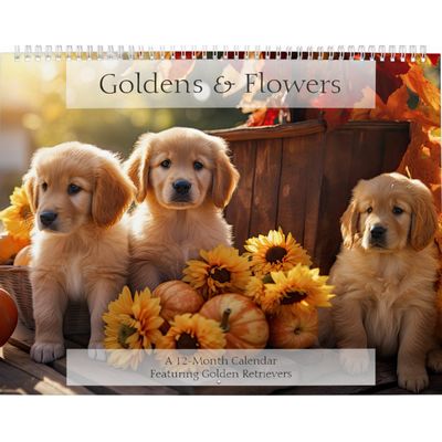 Golden Retrievers and Flowers Dog Lover Calendar