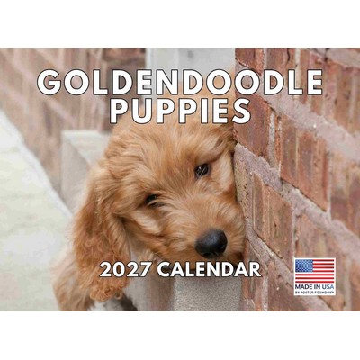 Goldendoodle Puppy In Fall Leaves Planner