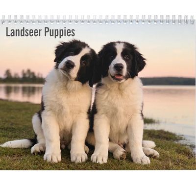 Landseer Newfoundland Puppies 2027 Wall Calendar