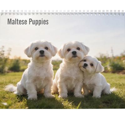 Maltese Puppies 2027 Wall Calendar
