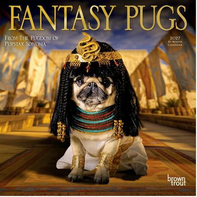 Fantasy Pugs 2027 Mini Wall Calendar