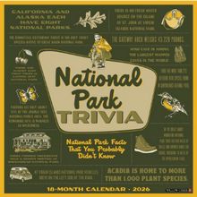 National Park Trivia 2026 Wall Calendar