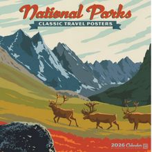 National Parks Classic Travel Posters Wall Calendar