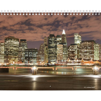 New York City Skyline At Night Wall Calendar