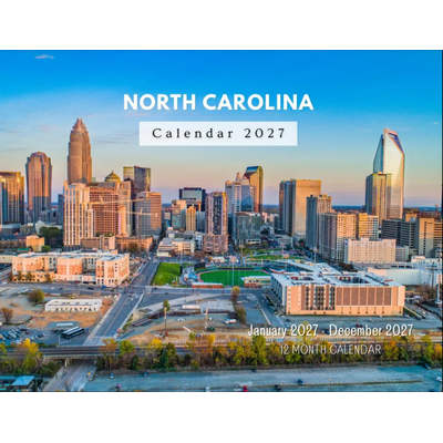 North Carolina 2027 Wall Calendar