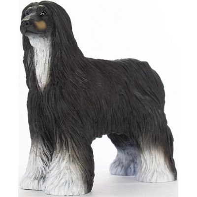Afghan Hound Dog Black & White Standard Figurine
