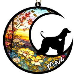 Afghan Hound Dog Memorial Suncatcher