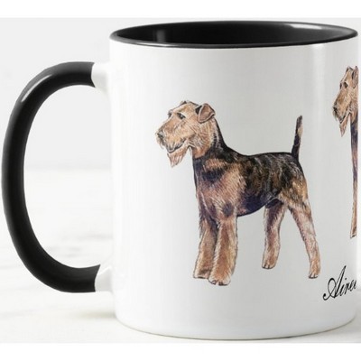 Airedale Terrier Ceramic Mug Left View