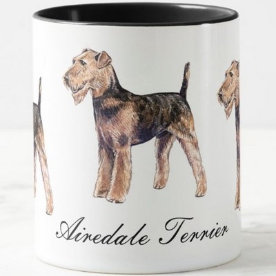 Airedale Terrier Ceramic Mug Center View