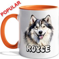 Alaskan Malamute Custom Name Mug