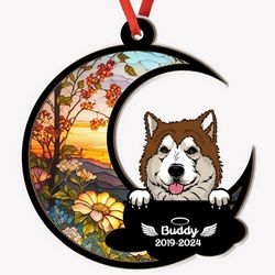 Alaskan Malamute Dog Memorial Suncatcher