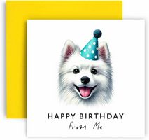 Birthday Card from the Dog – American Eskimo Dog