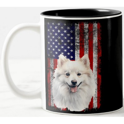 American Eskimo Dog Lover Flag 4th of July Coffee Mug