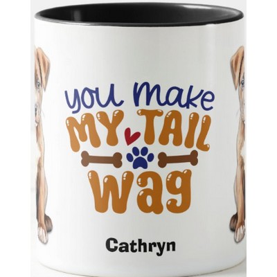 American Staffordshire Puppy You Make My Tail Wag Mug Center View