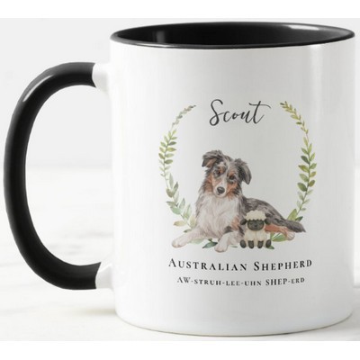 Australian Shepherd Ceramic Mug Left View