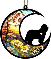 Bearded Collie Personalized Suncatcher