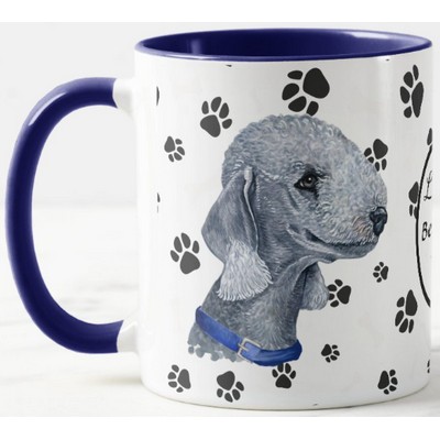 Love My Bedlington Terrier Dog Pawprint Mug Left View