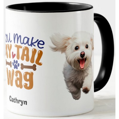 Cute Bichon Frise Dog You Make My Tail Wag Mug