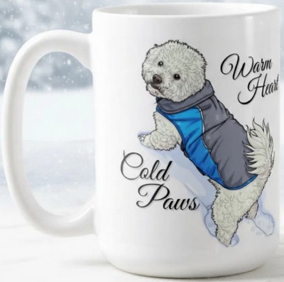 Warm Heart Snow Bichon Mug