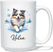 Border Collie Personalized Mug 2026 Calendar