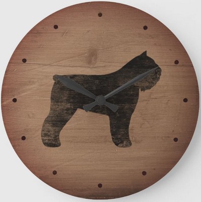 Bouvier des Flandres Silhouette Large Clock