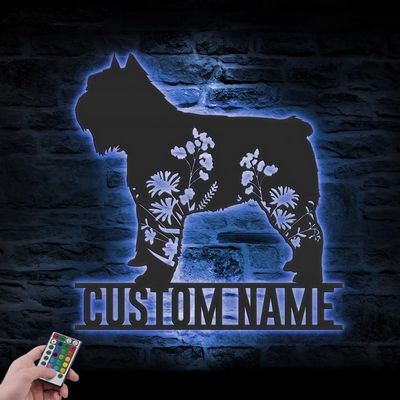 Bouvier des Flandres Sign with LED Lights