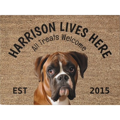 Boxer Personalized Dog Lover Doormat