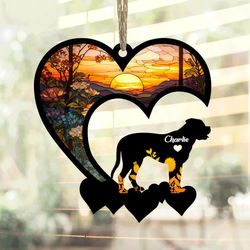 Personalized Bullmastiff Memorial Suncatcher 2026 Calendar