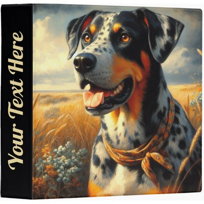 Vintage Catahoula Leopard Dog Painting 3 Ring Binder