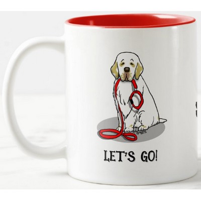 Cute Let's Go! Walk Clumber Spaniel Dog Two-Tone Coffee Mug